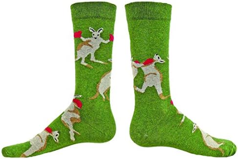 Wright Avenue Boxer Novelty Cotton Mens Crew Sock ( Olive - Large )