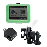 GPS car holder + green 3.5 inch silicon skin case + AC Home / DC Car Power Converter for Garmin nuvi 200