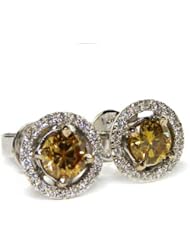 0.40ct Yellow Diamond Stud Earrings 14k Gold