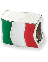 Sterling Silver Reflections Italy Flag Bead