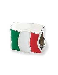Sterling Silver Reflections Italy Flag Bead
