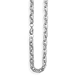22 Inch Stainless Steel Oval Link Necklace (7mm) with Lobster Clasp