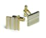 GOLD-Colored Men's Cuff Links. Square white cat eye Cufflinks.