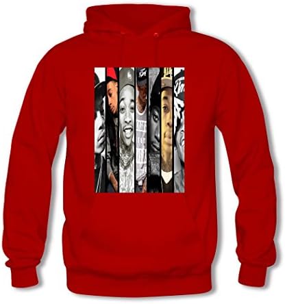 JITAU Wiz Khalifa Fashion Long Sleeve Hoodies For Girls Large Red