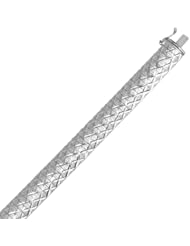 Sterling Silver Rhodium Plated Textured Bracelet