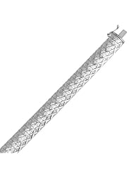 Sterling Silver Rhodium Plated Textured Bracelet