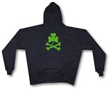 Irish Clover & Crossbones Men's Hoodie Sweat Shirt Small thru 4XL