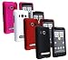 Combo 4IN1 Colorful (Hot Pink + Black + White + Red) Rubber Feel Snap-On Hard Protective Cover Case Cell Phone for Sprint HTC Evo 4G