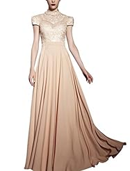 A-line Cocktail Floor Length Lace Beaded Satin Cap Sleeves Short Sleeves Empire   Waistline Homecoming Dress/Pageant Dress/Prom Dress/Party Dress/Wedding Dress 
