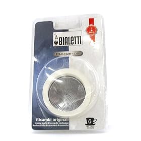 Bialetti Stainless Steel Replacement gasket Filter for 6 cup Espresso Makers by Bialetti