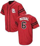 Majestic Stan Musial Cooperstown Heater Baseball Jersey (XXL=52)