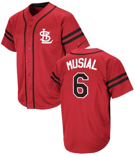 Majestic Stan Musial Cooperstown Heater Baseball Jersey (S=36)