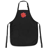 Clemson Apron NCAA College Logo Black Clemson Tigers TOP RATED for Grilling, Barbecue, Kitchen and Cooking Best Unique Gifts for a Man, Men, HIM HER Women, Ladies. GIFT IDEA!