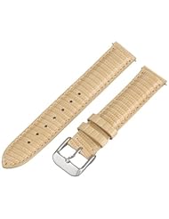Hadley-Roma Womens LS2002RD-160 16-mm Beige Genuine Java Lizard Leather WatchStrap