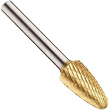PFERD Tree Carbide Bur, TiN Finish, Double Cut, Radius End