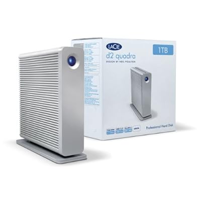 LaCie d2 Quadra v3 Hard Disk 2 TB eSATA/FireWire800/USB 3.0 Desktop External Hard Drive 301543U (Aluminum)
