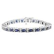 14K White Gold Sapphire and Diamond Bracelet