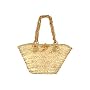 Maschera Gold Chain Straps Large Straw Tote Bag