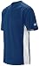 Mizuno Men's 2 Button Color Block Short Sleeve Baseball Jersey, Navy , Large