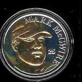 1998 Highland Mint MLB Baseball Collectible 39mm Coin: Gold/Silver Two Tone: Mark McGwire - St Louis Cardinals - 70 HRs