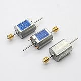 Dowonsol 3個 DC マイクロモーター 鉄製カバー 12V 030 二軸カーボンブラシモーター 13500 RPM