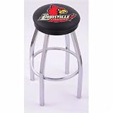 Louisville Cardinals 30 Single-ring Swivel Bar Stool with Black Accent Ring