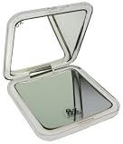 Fantasia - Miroir de poche grossissant (x 8) Argenté acrylique - Fermeture métal - Dim: 10 x 10 cm (Import Allemagne)