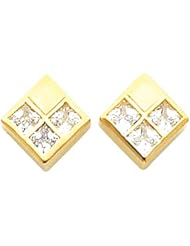 Pair of 14K Yellow Gold Diamond Earrings - 1.50 Ct. -- LIFETIME WARRANTY