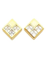 Pair of 18K Yellow Gold Diamond Earrings - 1.50 Ct. -- LIFETIME WARRANTY