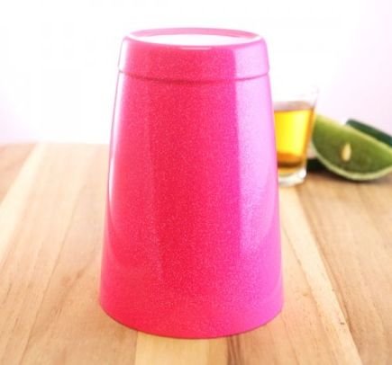 16 oz. Neon Pink Glitter Cocktail Shaker Tin