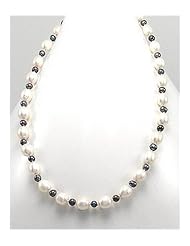 Mixed Colors Fresh Water Pearls Necklace In Brass