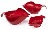 Pourfect Original Spill-Proof 1, 2 and 4 Cup Mixing Bowl Set, Empire Red