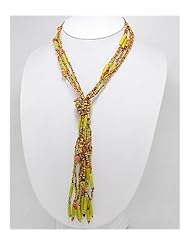 Lawn Green Dyed Mother of Pearl Necklace