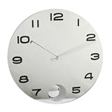 Quartz Round Mirror Wall Clock with Pendulum