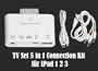 Kit de connexion 5 en 1 pour l'iPad Apple, avec port audio & vid�o (AV-Out Composite), ports USB2.0 et mini USB, ports carte SD et micro SD, c�ble de connexion audio & vid�o et micro USB inclus. (Ces connexions fonctionnent �galement sur iPod, iPod Touch et iPhone.)