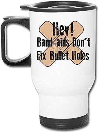 Superior Band-aids Don't Fix Travel Mugs With Handle White Drink Bottle With Easy Clean Lid