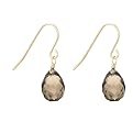 Gold-Over-Silver Teardrop Earrings - Smokey Quartz