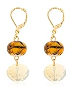 Edien Pendientes Tiger Eyes Crema / Dorado