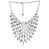 R.J. Graziano Dirty Diamonds Bead Mesh Bib Nec