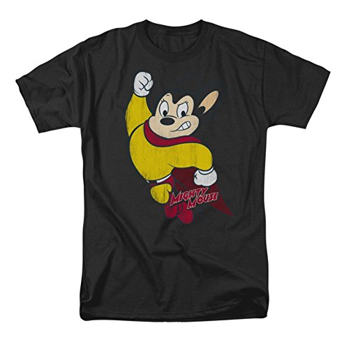 Mighty Mouse Men's Classic Hero T-shirt Large Black