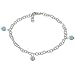 SilberDream Fußkette Kugel Glas hellblau 25cm 925 Sterling Silber Fußkettchen SDF011H