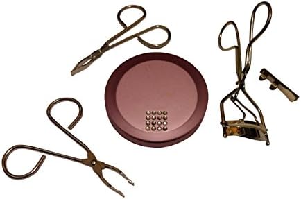 Sturdy Metal Eyelashes Curler Kit - Bonus Tweezers and Compact Mirror
