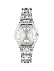Swatch SFM126G Two Steps Grey Analog Dial Steel Bracelet Women Watch NEW
