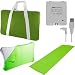 Ultimate Nintendo Wii Fit Accessory Bundle Combo Pack: Green Nylon Mesh Carrying Bag, Green Wii Fit Yoga Sports Mat, Green Silicone Skin Case Cover, and a Rechargeable Battery Pack - All for the Wii Fit Balance Board