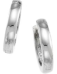 Hinged Hoop Earrings - New 14.00 Mm - Platinum