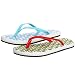 Sugar Women's Apple/Turtle Check Flat Sandal,Red/Turquoise,Small (US Women's 5/6 M)