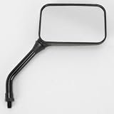 Emgo Universal Rectangular Mirror - GP Deluxe, Short Stem, Black, 130mm x 85mm, 10mm Thread Right 20-78223