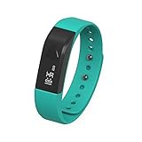 Fitness Tracker Smart Wristband, Shonco I5 Bluetooth4.0 Wireless Activity Fitness Tracker Smart Bracelet with Pedometer Tracking Health Sleep Monitoring for iPhone 5s/5c IOS7.0 above and Android 4.3 above Phone - Blue