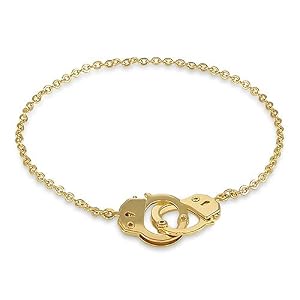 Gold Toned Handcuffs Anklet Chain - Ideal Gift For Mothe
