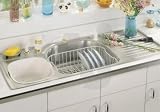 Elkay Gourmet Collection ILCGR5322L1 53 Top Mount Double Bowl Stainless Steel Sink with Self-Rim, 18-Gauge and Ribbed Area: Bowls Left of Ribbed Area, 1 Hole